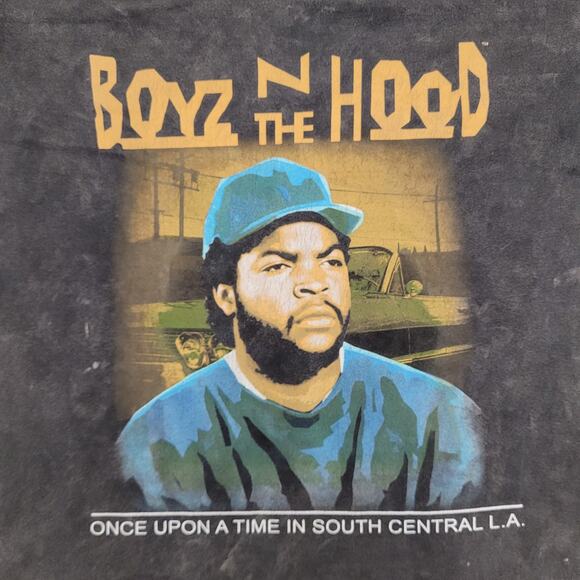 Boyz-n-the-Hood Shirt Medium 21x26 90s Faded Black Tee John-Singleton Film - Picture 3 of 11